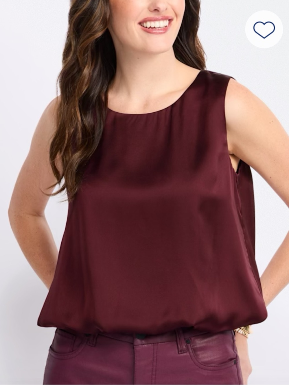 Nine Britton Kari Satin Tank Top - Wine